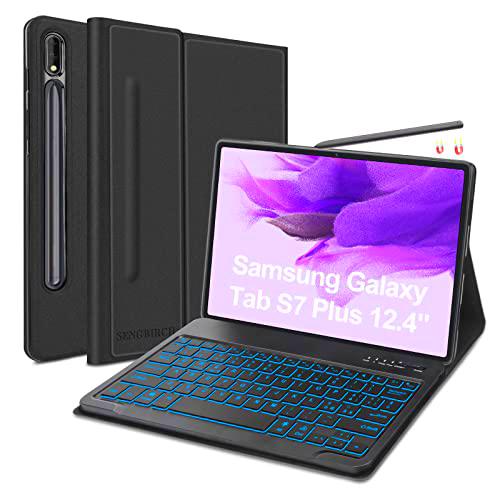 SENGBIRCH Funda Teclado para Samsung Galaxy Tab S7 FE 2021/ S7+ S7 Plus 12.4