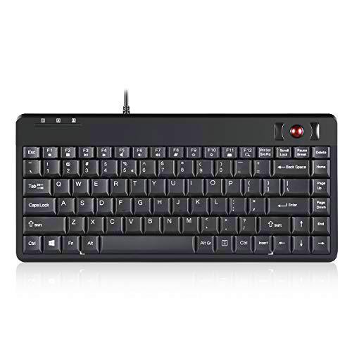 Perixx PERIBOARD-505H PLUS US, Teclado con Trackball