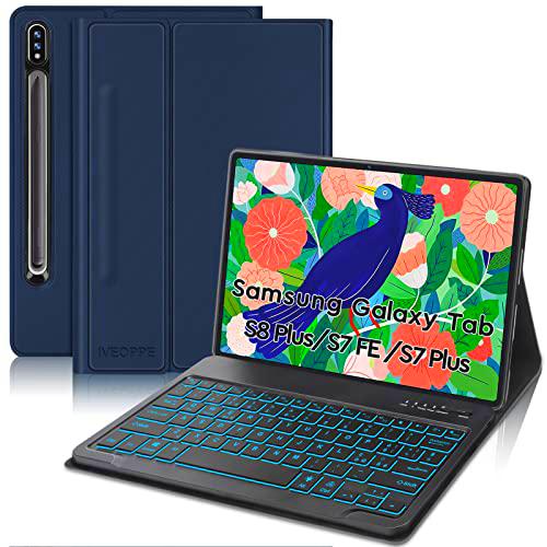 IVEOPPE Funda teclado italiano para Samsung Galaxy Tab S7 Plus 12.4 pulgadas SM-T970/T975/T976