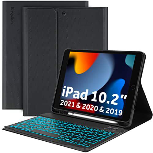 EasyAcc Funda con teclado compatible con iPad de 8ª generación 2020/iPad 10.2 2020 2019/iPad 7 generación