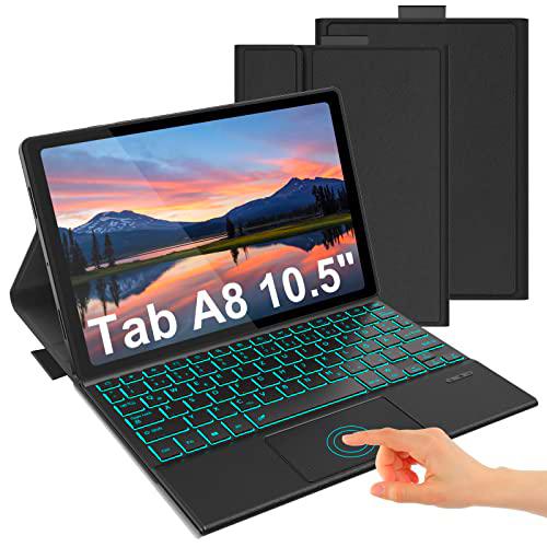 Funda con teclado retroiluminado para Samsung Galaxy Tab A8 LTE/Tab A8 10,5 pulgadas 2021(SM-X200/X205/X207)