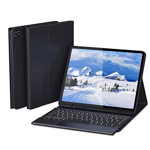 DoohowCase Funda con teclado inalámbrico QWERTZ con panel táctil para iPad Pro de 12,9 pulgadas