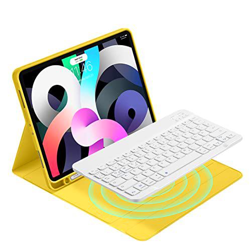 Laetass Funda con teclado para iPad 10.9 2022 iPad Air 5 Bluetooth alemán QWERTZ Air5 con soporte para lápiz