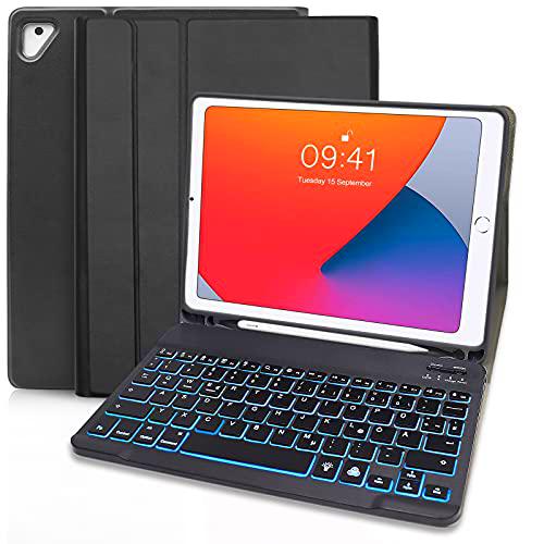 Funda con teclado para iPad 9.7 2018 6.Generation &amp; 2017 5.Generation/iPad Air 1/iPad Air 2/iPad Pro 9.7 (QWERTZ)