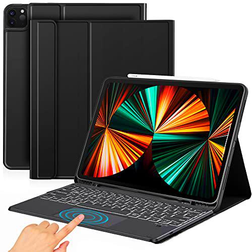 JANOLTY Funda con Teclado Compatible con iPad Pro 12.9 2021/2020/2018