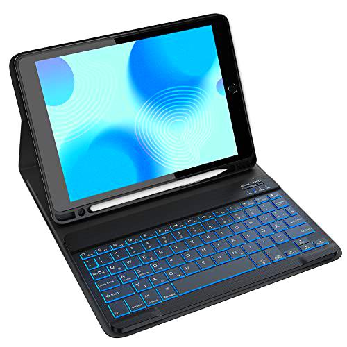 NUOYOOU Funda con teclado retroiluminado para iPad 9