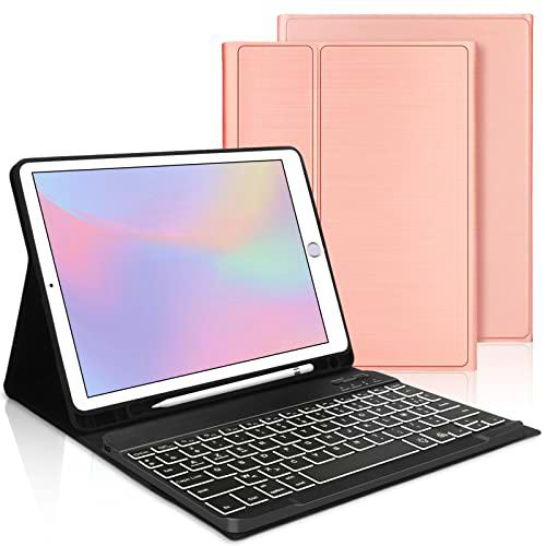 Teclado Funda para iPad de 9,7 pulgadas, teclado AZERTY francés para iPad 2018/2017 (6e/5ª gen)