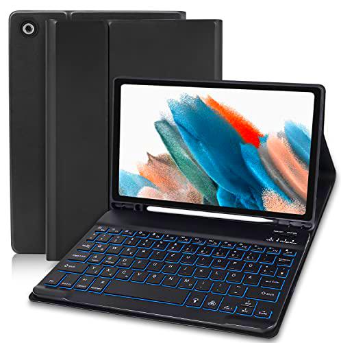 Funda con teclado para Samsung Galaxy Tab A8, funda con soporte para lápiz