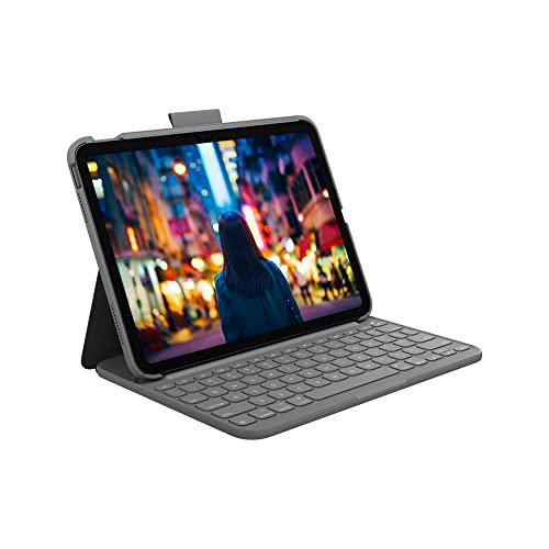 Logitech para iPad (10.ª generación) Funda con Teclado| Slim Folio con Teclado inalámbrico Integrado (Grafito)