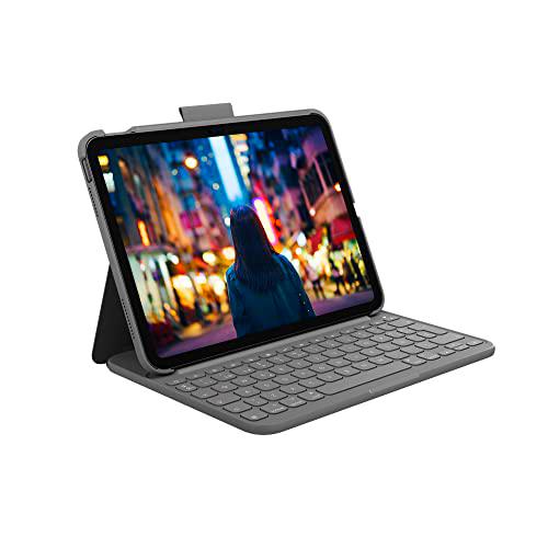 Logitech para iPad (10.ª generación) Funda con Teclado | Slim Folio con Teclado inalámbrico Integrado