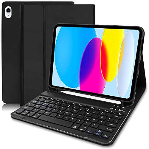 Funda con teclado para iPad Air 5ª generación de 10,9 pulgadas 2022 (QWERTZ alemán)