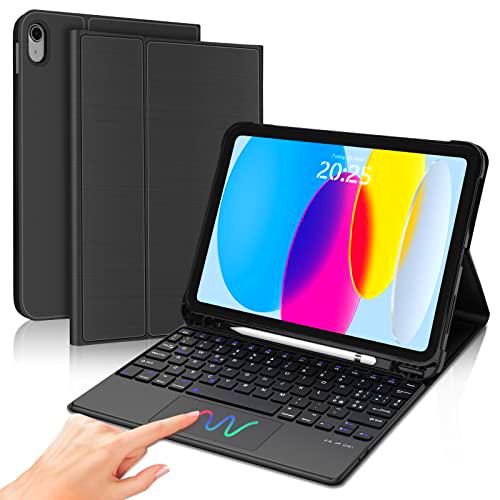 FOGARI Trackpad,Funda de teclado para iPad de 10ª generación 2022 de 10.9 pulgadas