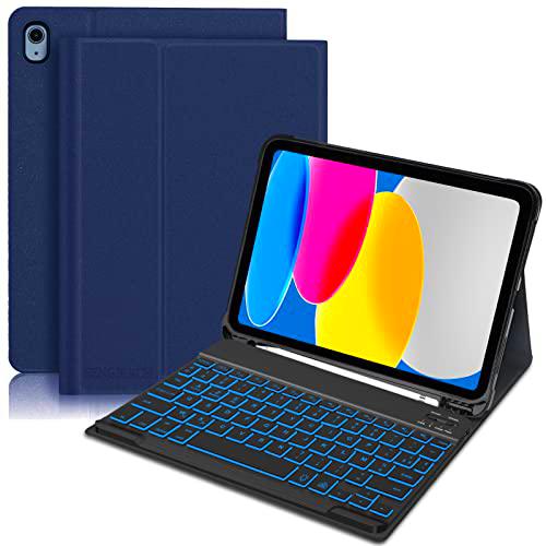 SENGBIRCH Keyboard Case for ipad 10th (azul marino)