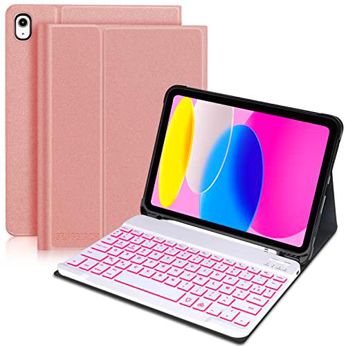 SENGBIRCH Keyboard Case for ipad 10th (oro rosa)