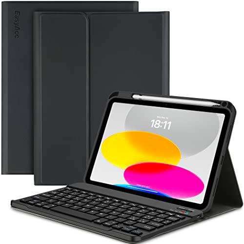 EasyAcc Funda para Teclado QWERTY Italiano Compatible con iPad 10 generación 10.9 Pulgadas 2022 A2757/A2777