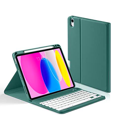 Laetass Funda con teclado para iPad de 10ª generación de 10,9 pulgadas 2022 con Bluetooth