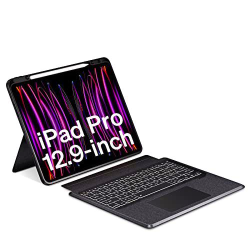 Doohoeek Funda con teclado separable para iPad Pro 12,9 pulgadas 2022