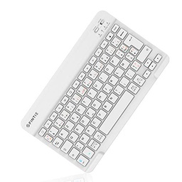 Fintie Teclado Francés AZERTY Teclado Bluetooth de 10 Pulgadas Teclado Delgado Ligero (6 mm) para iOS/Android, Blanco