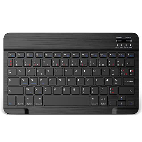 EasyAcc Teclado Bluetooth [AZERTY Francés] inalámbrico Bluetooth compatible con Windows/Android/iOS