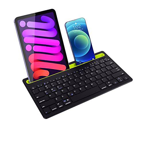 Justdfine Teclado Inalámbrico Teclado Bluetooth Tableta Mini Silenciador Teclado Inalámbrico Recargable Teclado Teclado para QWERTY Windows