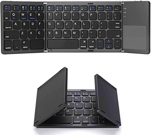 Visnar 3 en 1 Teclado Bluetooth 3.0 Plegable Inalámbrico con Touchpad