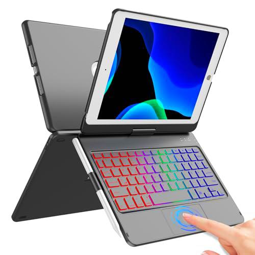 Funda con teclado para iPad 9th 2021, giratorio 360º