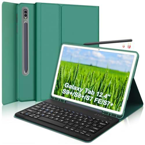 SENGBIRCH - Funda con teclado para Samsung Tab S9 FE+/ S9 Plus de 12,4 pulgadas