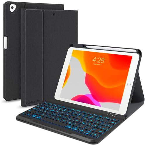 Tumeiguan Funda retroiluminada con teclado para iPad 7ª 8ª y 9ª generación