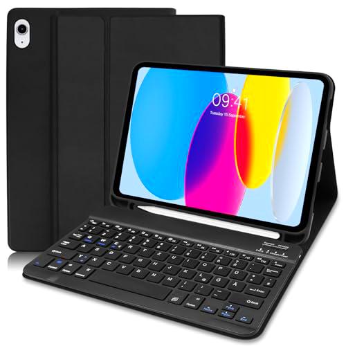 Funda para iPad de 10 generación con teclado (QWERTZ alemán)