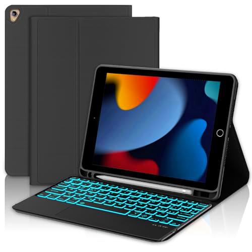 FOGARI Funda con teclado Trackpad para iPad 9a/8a/7ª generación 2021/2020/2019