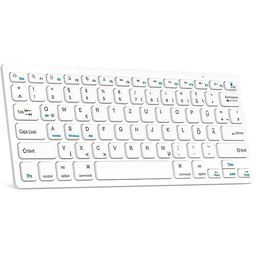 HZD 280 Rechargeable QWERTZ Teclado Bluetooth alemán (blanco)