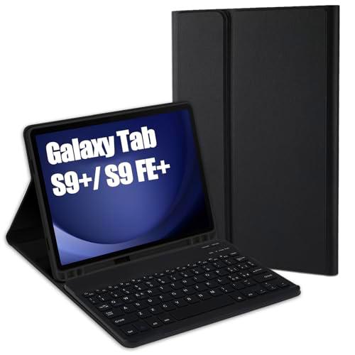 Jeloyutek Funda con teclado para Samsung Galaxy Tab S9 FE+ 12,4 pulgadas 2023