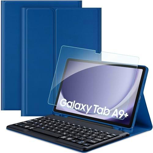 EasyAcc Funda con teclado compatible con Samsung Galaxy Tab А9+ 2023 de 11 pulgadas con protector de pantalla