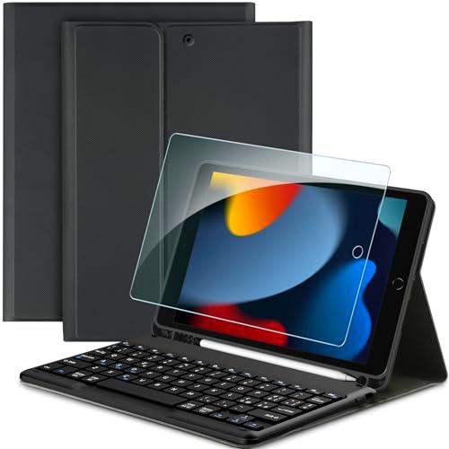 EasyAcc Funda con teclado italiano compatible con iPad de 10,2 pulgadas de 9ª/8ª y 7 generación con protector de pantalla