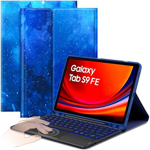 CACOE Funda con teclado compatible con Samsung Galaxy Tab S9 FE 10.9 / S9 11 2023 con Touchpad