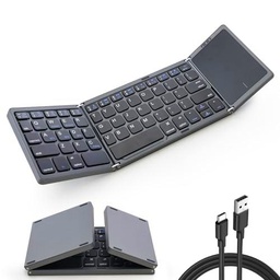 Azamp Teclado Bluetooth plegable con touchpad para ordenador portátil