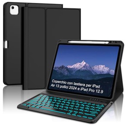 FOGARI Funda teclado para iPad Air 13 2022, teclado ligero, negro