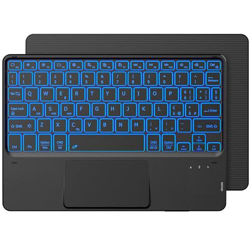 CACOE Teclado Bluetooth inalámbrico ultrafino con Multi Touch integrado Touch Pad con Android iOS y Windows