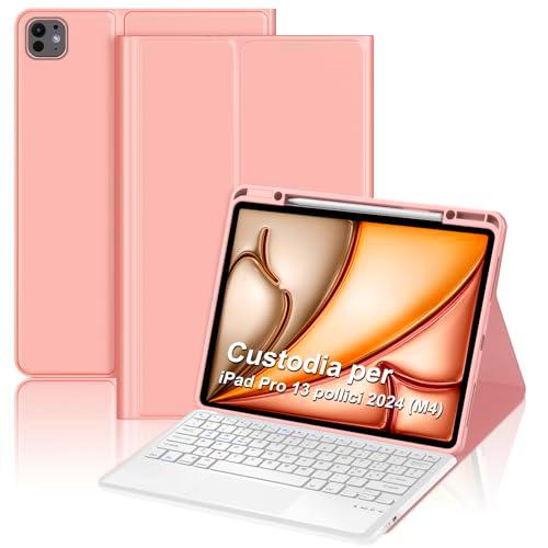 FOGARI funda teclado para iPad pro 13 2022, teclado trackpad luz, oro rosa