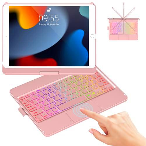 Funda con teclado para iPad de 10,2 pulgadas 9/8/7 generación 2021/2020/2019