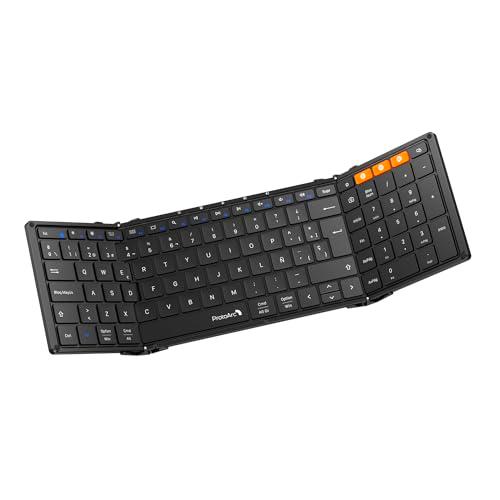 ProtoArc Teclado Inalambrico Plegable, XK01 Teclado Español Bluetooth Portatil con Teclado Numérico,Tamaño Completo