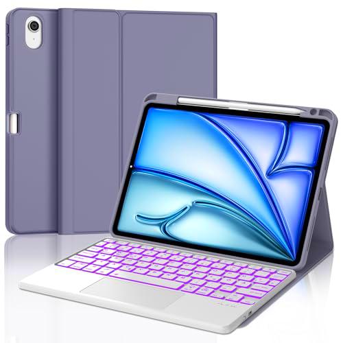 Occtingkind Teclado para iPad Pro 2024(M4 11&quot; Italiano QWERTY Retroiluminación Táctil, Violeta