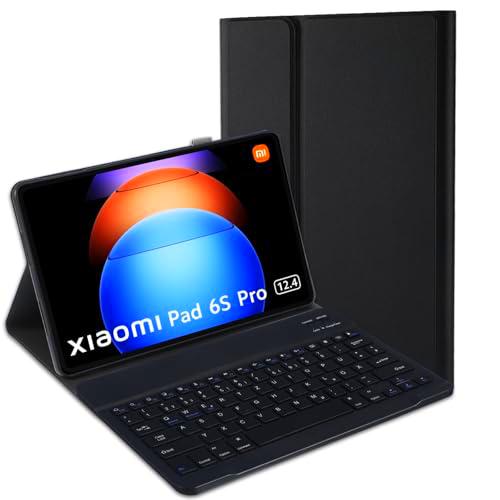 Jeloyutek Para Xiaomi Pad 6s Pro 12.4&quot; Teclado Funda