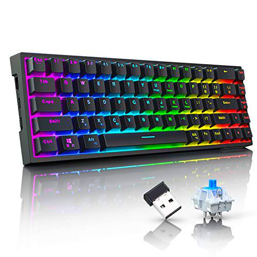 Tronsmart Teclado mecánico inalámbrico RGB, 68 teclas