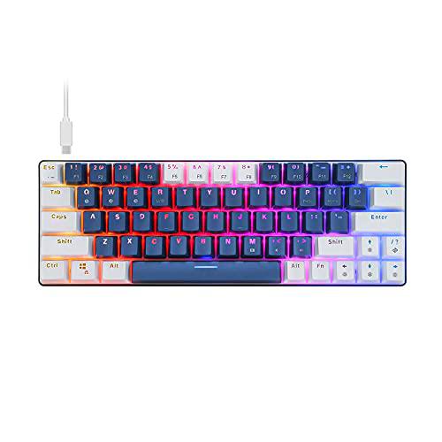 Pequeño teclado mecánico para videojuegos, 63 teclas con conexión por cable