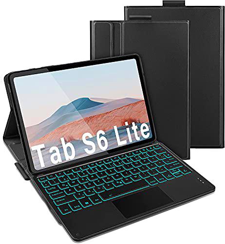 Funda con teclado Bluetooth iluminado con Touchpad para Samsung Galaxy Tab S6 Lite 10.4 pulgadas 2020